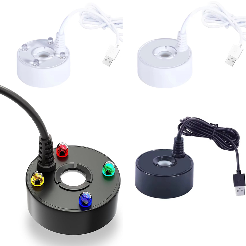 Terrarium Fogger Ultrasonic - เครื่องทำหมอกอัลตราโซนิก USB 4LED, น้ำพุในร่ม, บ่อน้ำพกพา, เครื่องพ่นหมอกสำหรับสัตว์เลื้อยคลาน,