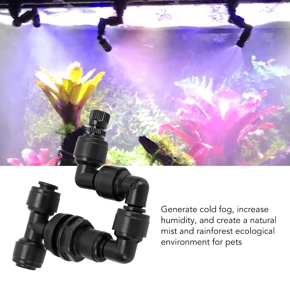 Misting Nozzle Reptile - เครื่องพ่นหมอกสำหรับสัตว์เลื้อยคลาน PP หัวฉีดปรับได้ สีดำ สำหรับตู้ปลา ขนาด
