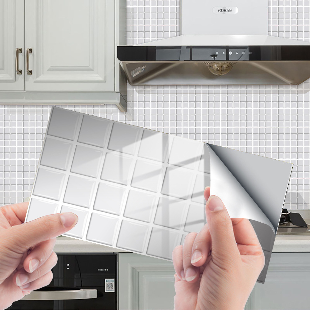 Ceramic Tile Floor - สติกเกอร์ติดกระเบื้องเซรามิคคริสตัลติดพื้นสติ๊กเกอร์กันน้ำมันสำหรับตกแต่งห้องครัว