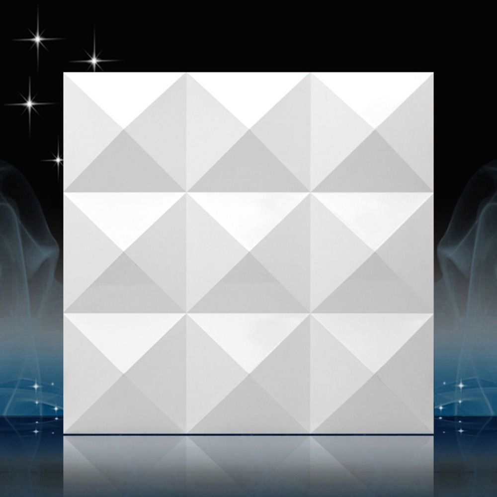 Pvc Panel Background - แผ่นผนัง 3D สีขาว ขนาด 50*50 ซม.