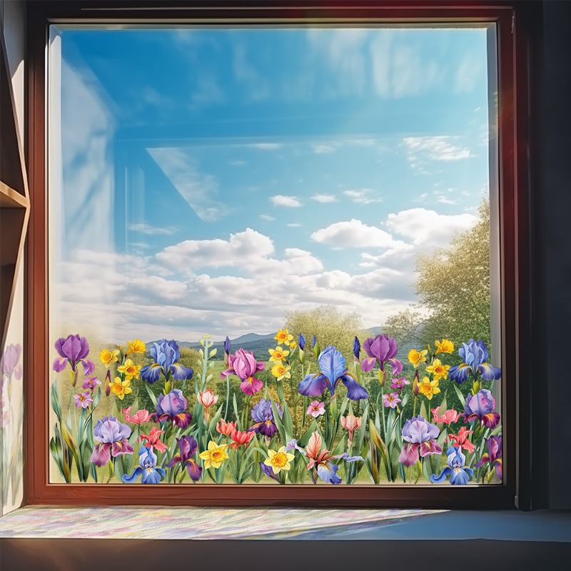 สีสันสวยงาม Iris ดอกไม้สติ๊กเก - Pvc Panel Background บทวิจารณ์และราคา