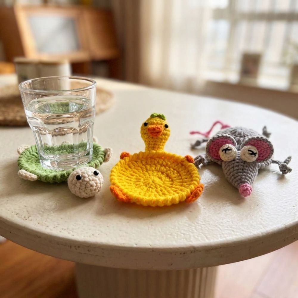 แผ่นรองแก้วรูปเต่าถักโครเชต์ ง - Water Dish Reptile บทวิจารณ์และราคา
