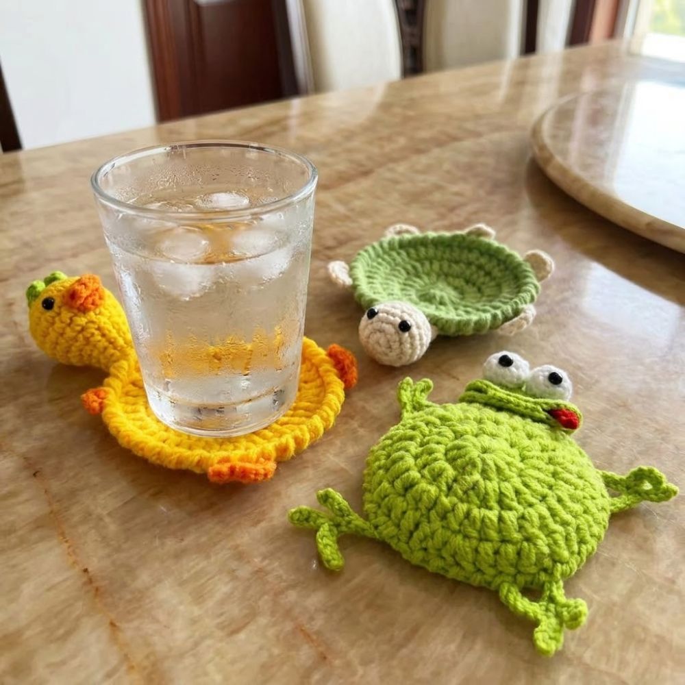 แผ่นรองแก้วรูปเต่าถักโครเชต์ ง - Water Dish Reptile บทวิจารณ์และราคา